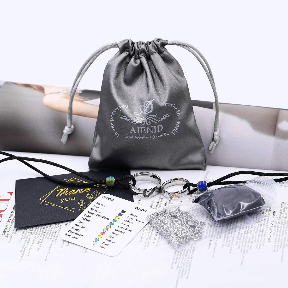 Aienid Love Necklace Silver,Puzzle Heart Pendant Necklace Stainless Steel Engagement Gifts for Couples