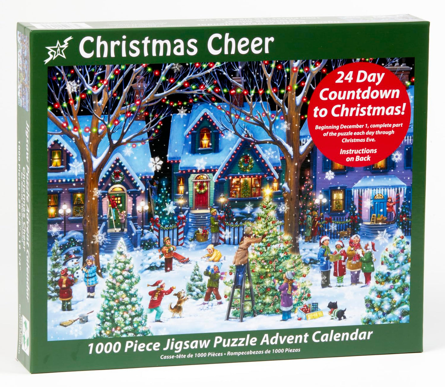 Advent Calendar Jigsaw Puzzle 1000 Pieces - Christmas Cheer by Vermont Christmas Company - Count Down to Christmas Jigsaw Puzzle - Use Year After Year