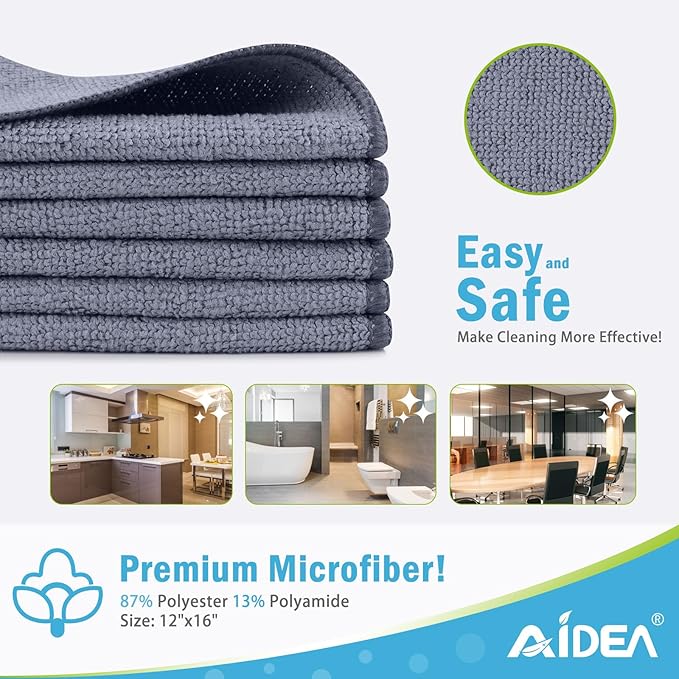 AIDEA Microfiber Cleaning Cloth-24PK, Soft Microfiber Towels