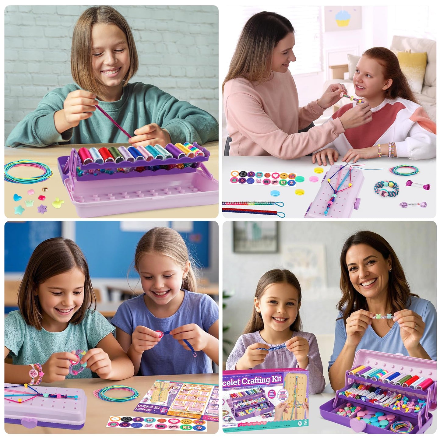 TingingYuli Friendship Bracelet Making Kit for Girls 8-12, DIY String Bracelet Maker with 3-Layer Storage Box, Arts and Crafts for Kids Ages 6-12, Easter Christmas Birthday Gift Set