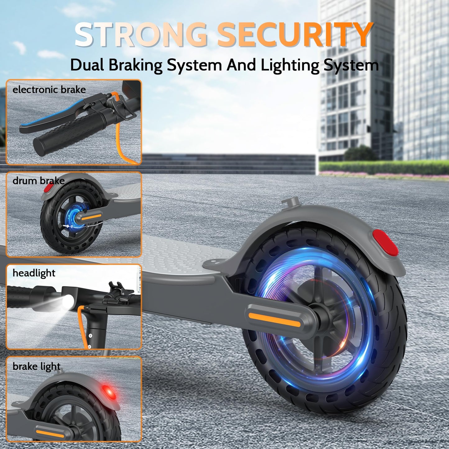 Aovowheel Electric Scooter for Adults, Folding E Scooter with 350W Motor 19 Mph Top Speed, Max 23Miles Long Range,Commuting Scooters with 8.5'' Tires, Dual Brakes