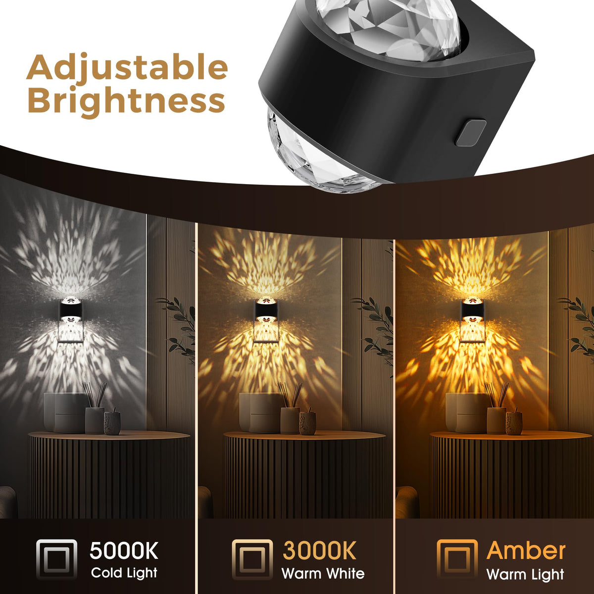 L LOHAS LED Night Lights Plug into Wall, Projector Night Light with Dusk to Dawn Sensor,1600K/3000K/5000K Adjustable, Nightlight for Kids Hallway Christmas Gift