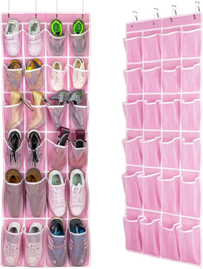 2 Pack Hanging Shoe Organizer，Over Door Shoe Organizer