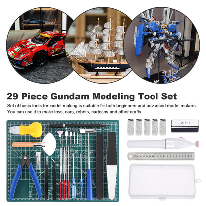 Fippy 29PCS Gundam Model Tools Kit, Model Basic Tools Kit, Hobby Building Tools Kit for Gundam Basic Model Assembling, Building and Repairing