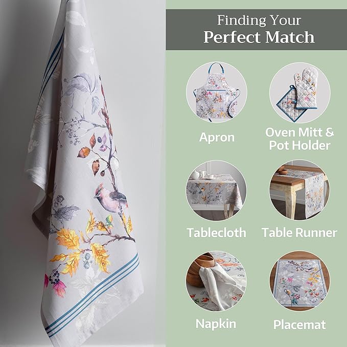 Maison d' Hermine Kitchen Towels Set of 3 100% Cotton 20" x 27.5" Reusable