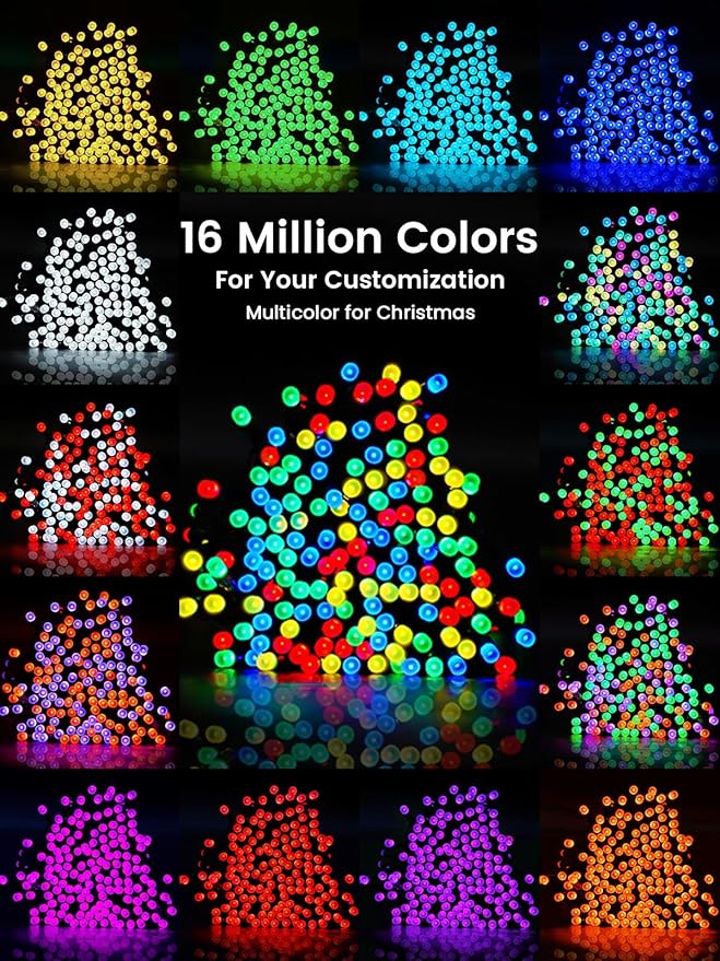 Smart Color Changing Christmas Lights with Remote & APP Control, 76FT 200LED Waterproof RGB Music Sync Holiday Twinkle Lights with Timer & Dimmable for Indoor Outdoor Wedding Party Christmas Decor