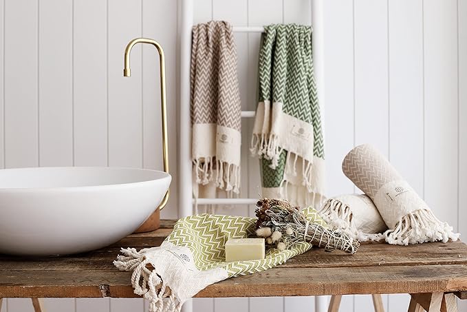 Madamelique Exclusive Hand Towels Set of 2-18 x 40 Inches