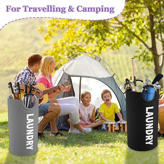 2Pcs Large Laundry Hamper for Adult, 95L Folding Clothes Basket
