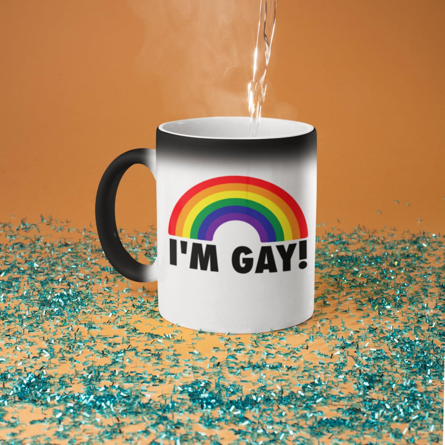 I'm Gay Rainbow Heat Change Mug - Funny Rude Mug - Message Appears as it Heats - Perfect Novelty Gag Gift, best funny gifts and pride accessories