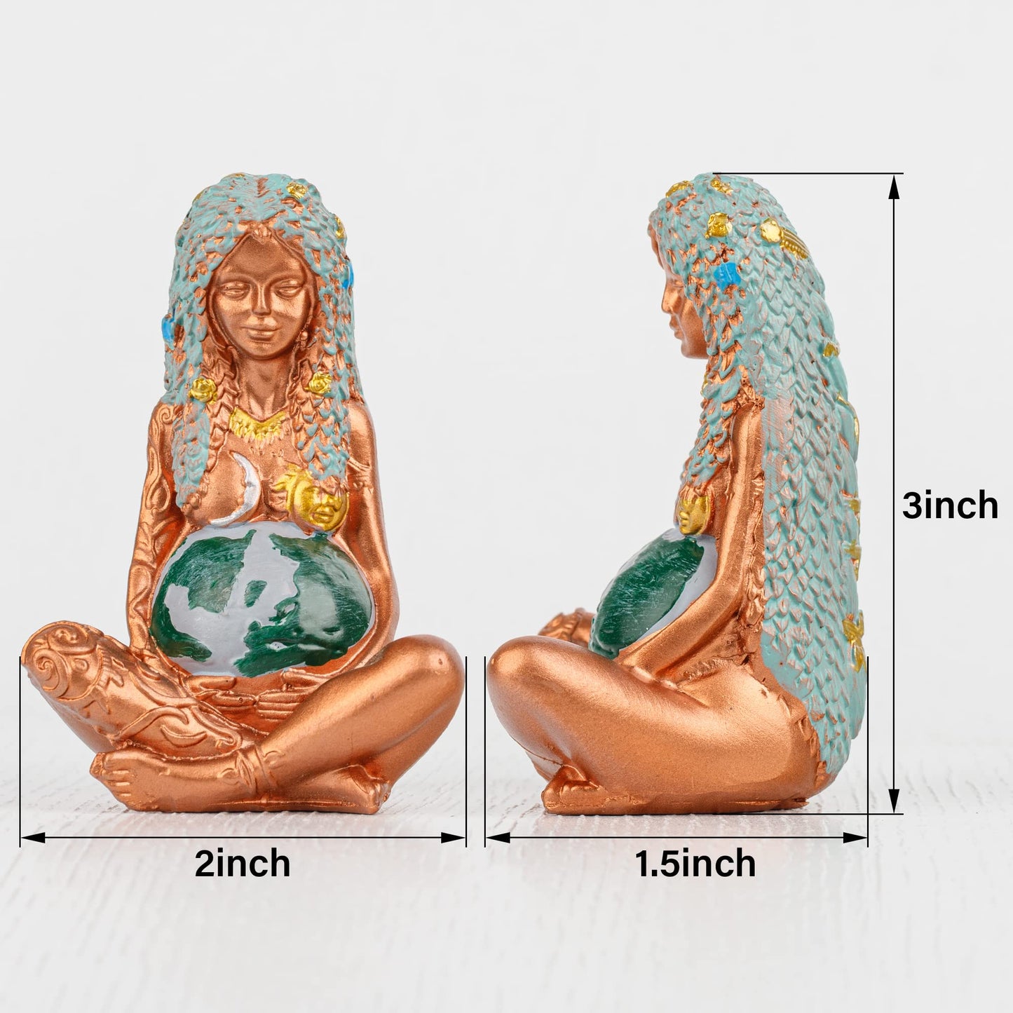 ZenBless 7 Chakra Healing Crystal Tree Ceramic Mother Earth Decor Mother Earth Statues Gifts for Women, Yoga Meditation Zen Spiritual Room Home Shelf Decor Feng Shui Good Lucky