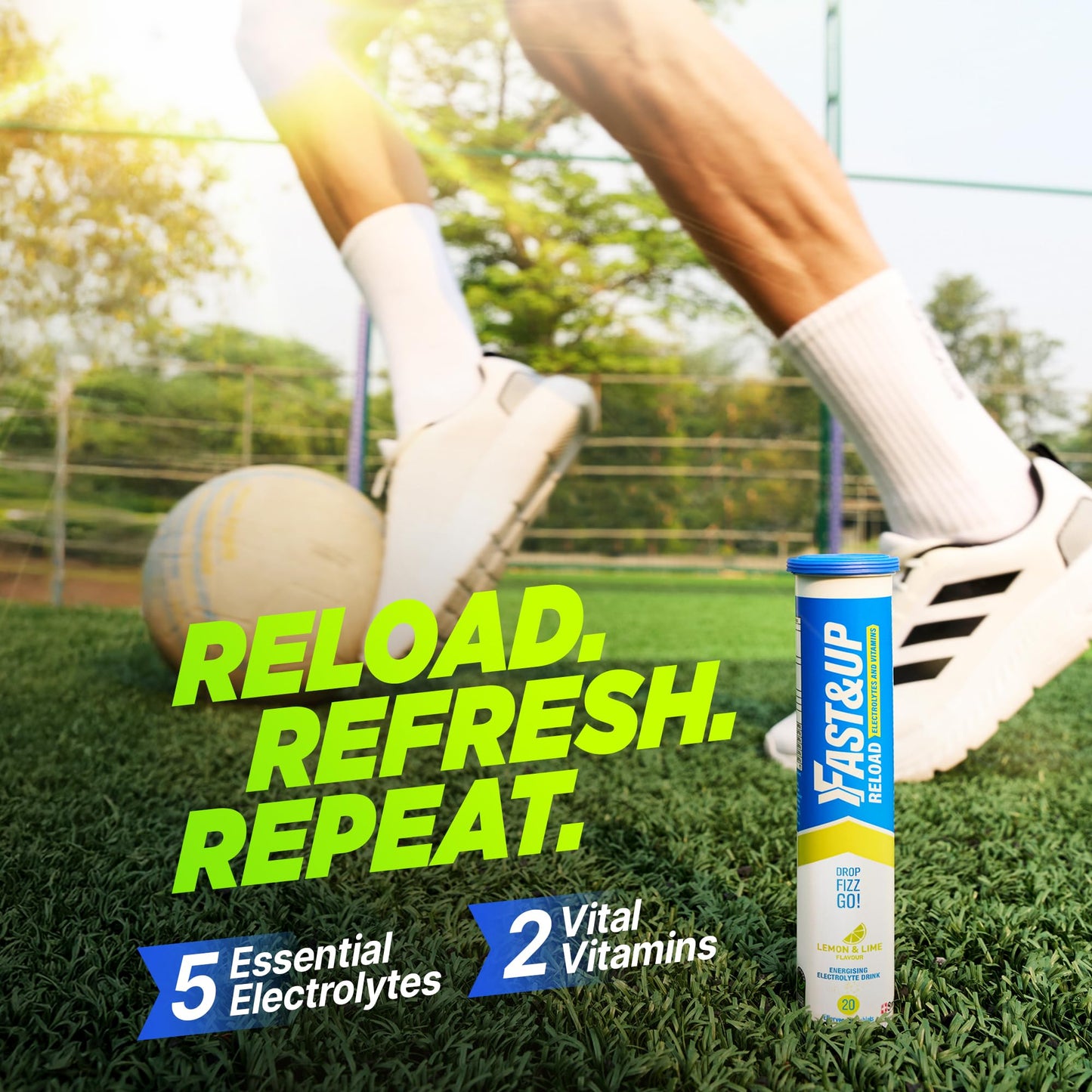 Fast&Up Reload Electrolyte Tablets, Mixed Berry Flavour, 80 Effervescent Tablets, Rapid Hydration & Energy, with Vitamin C & B12, Vegan