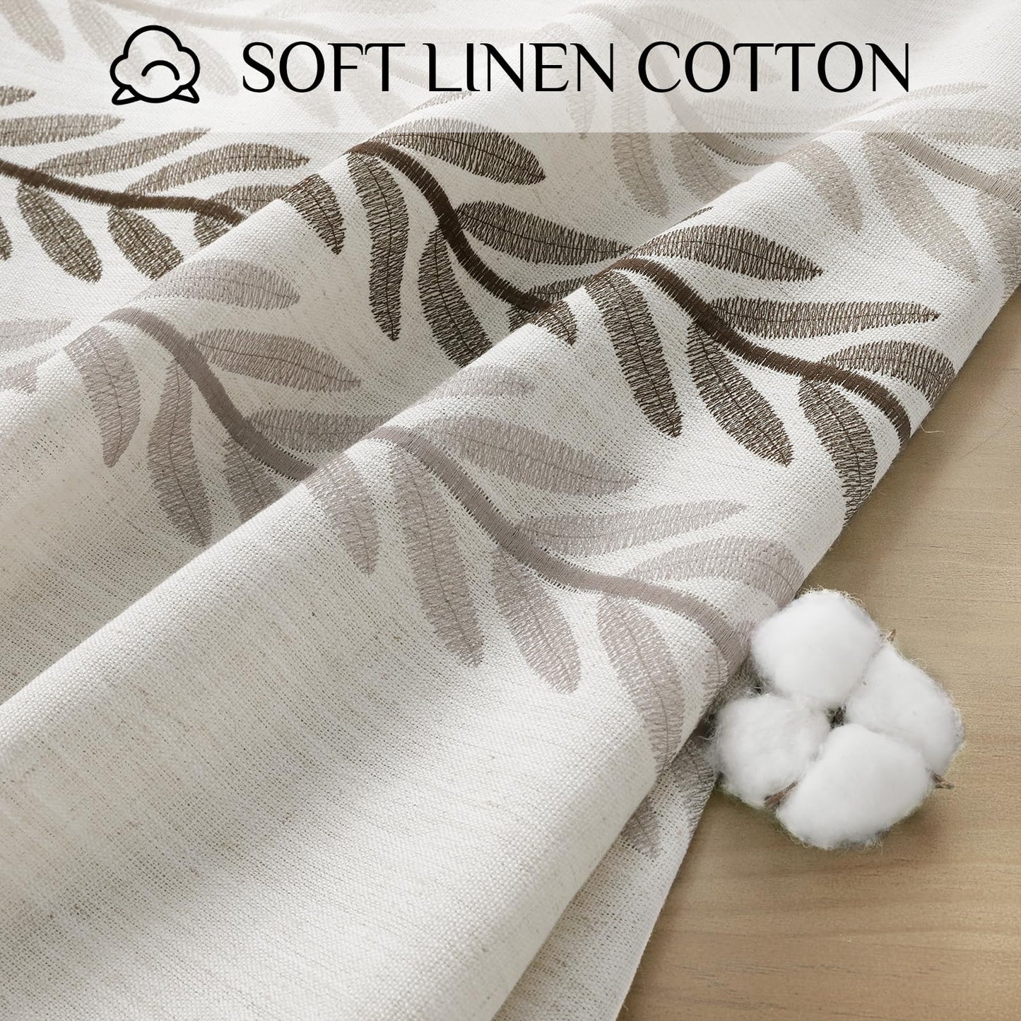 Softalker Outdoor Linen Tablecloth Rectangle, Waterproof Cotton Boho Farmhouse Table Cloths with Tassel, Heavy Weight Wrinkle Free Table Cover for Picnic Camping Dining - 55 x 70 Inch, Wine Leaf