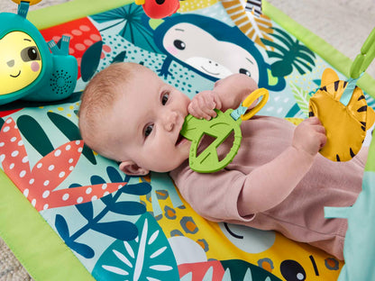 Fisher-Price 3-In-1 Rainforest Sensory Gym & Baby Play Mat | Baby Play Gym Mat for Newborn to Toddler with Light Up Musical Sloth, Toys and Comfy Jungle Gym Playmat Toys | Playmats & Floor Gyms, HJW08
