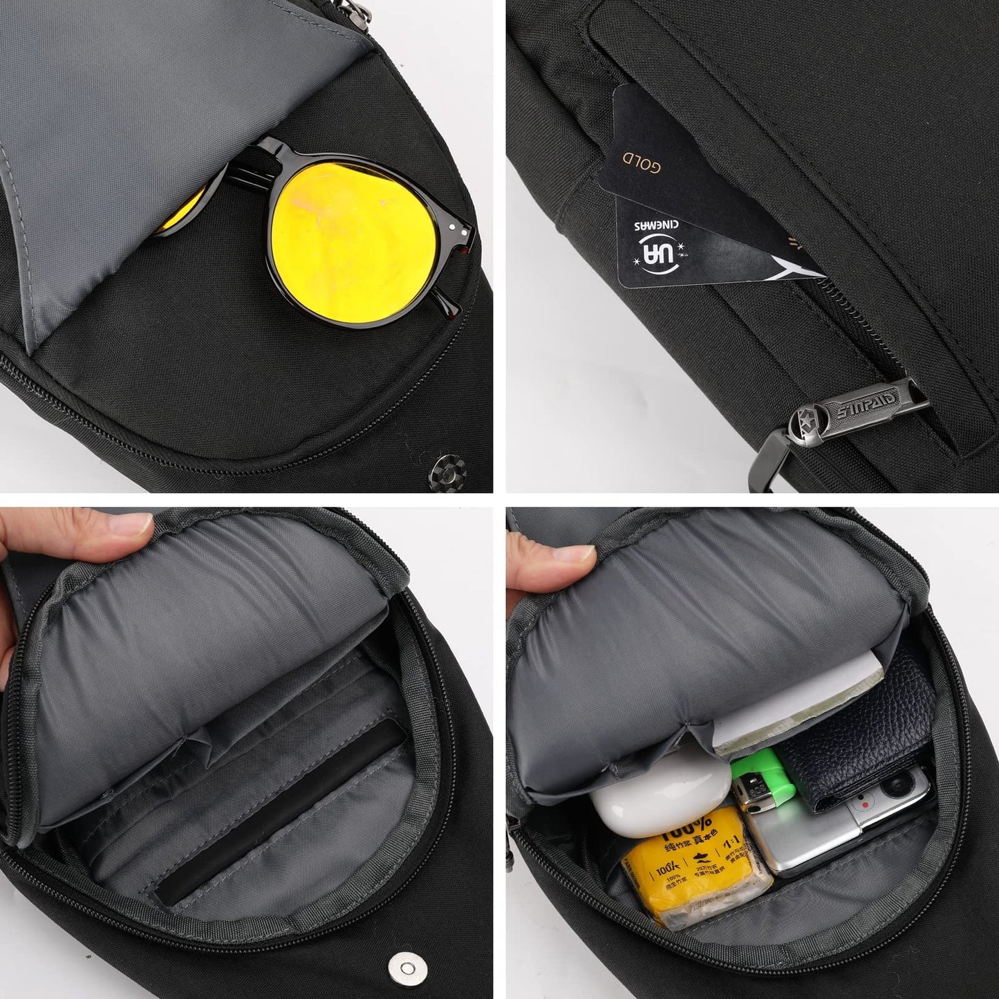 Waterfly Anti-Theft Backpack Crossbody Sling Bag Small Multipurpose Daypack for Men Women