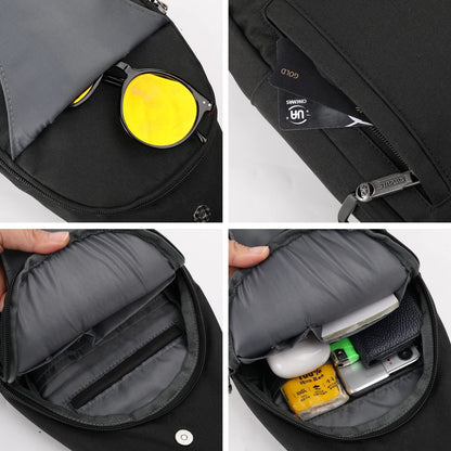WATERFLY Small Crossbody Sling Backpack,Anti Theft Backpack for Traveling Mini Sling Purse Chest Bags for Men&Women Multipurpose Casual Daypack Hiking Shoulder Bag