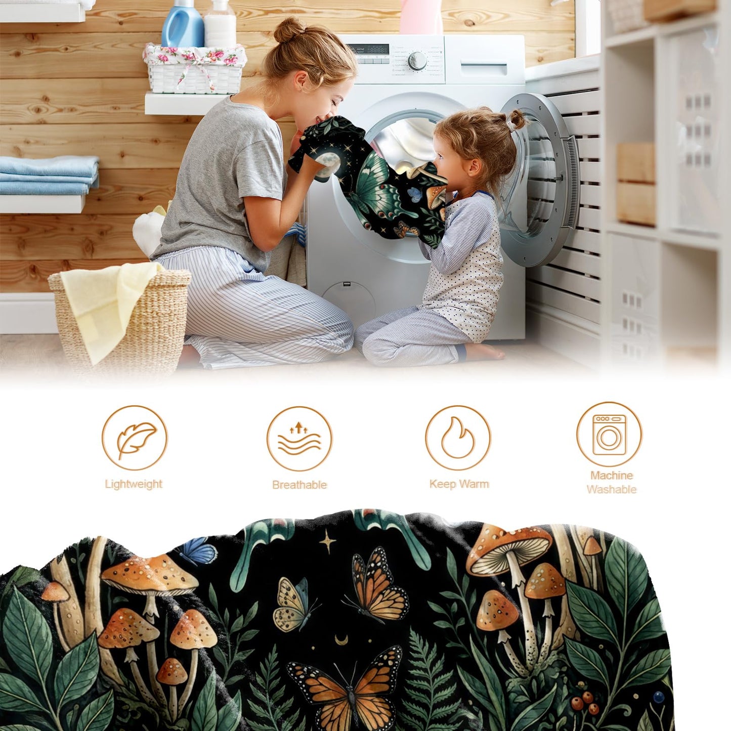 Hohoto Butterfly Throw Blanket, Birthday for Women Girls Teens, Soft Cozy Polyester Blanket for Couch Sofa Bed, Lightweight Warm Decorative Throw for Living Room Bedroom,50"x60"