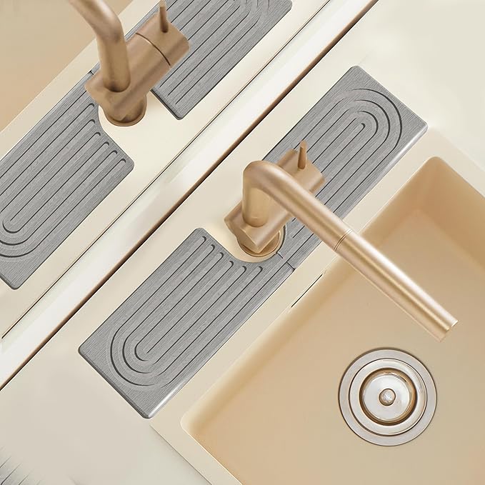 Diatomite Sink Faucet Splash Guard U Shape, Mordern Faucet Handle Drip Catcher