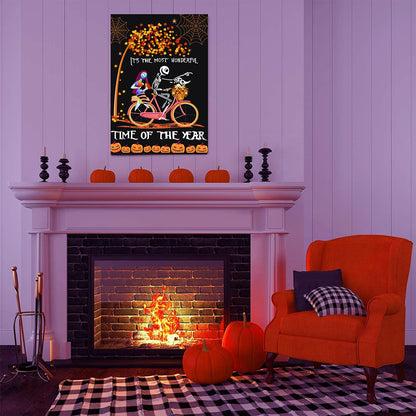LURLEEZ Halloween Garden Flag，12x18 Inch Double-sided Horror Pumpkin Ghost Cycling Pattern House Flag for Outdoor Yard Home Decoration