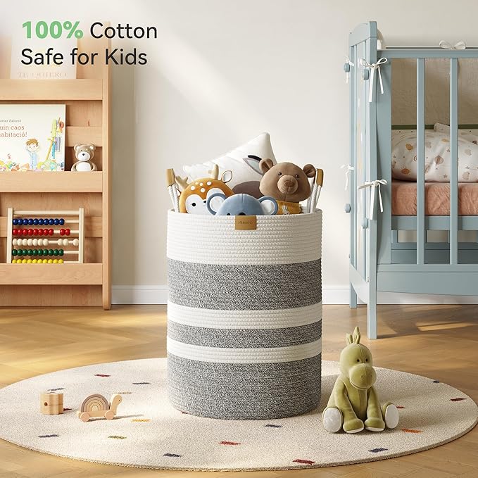 62L Striped Laundry Hamper
