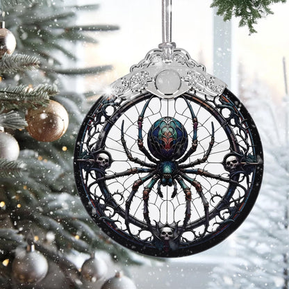 2025 Ornaments for Christmas Tree, Zmoicky Stained Glass Hanging Ornament, Christmas Ornaments Clearance, Gift Exchange Ornament, Bauble Present - Spider