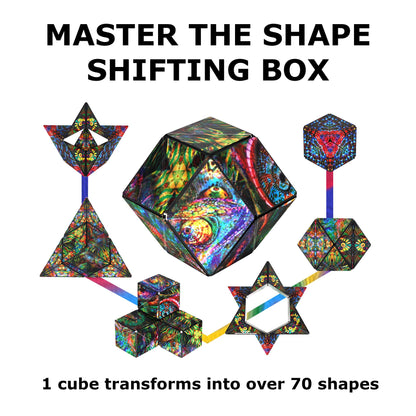 SHASHIBO Shape Shifting Box - Award-Winning Age 8+, Patented Fidget Cube w/ 36 Rare Earth Magnets - Transforms Into Over 70 Shapes, Download Fun in Motion Toys Mobile App (Artist Series-The Chameleon)