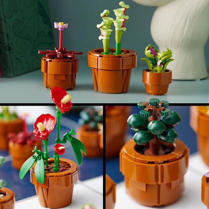 LEGO Botanicals Tiny Plants Set - Gifts for Mothers with 9 Potted Artificial Plants for Indoors incl. Faux Cactuses & Red Anthurium - House Warming Presents & Home Decor - 10329