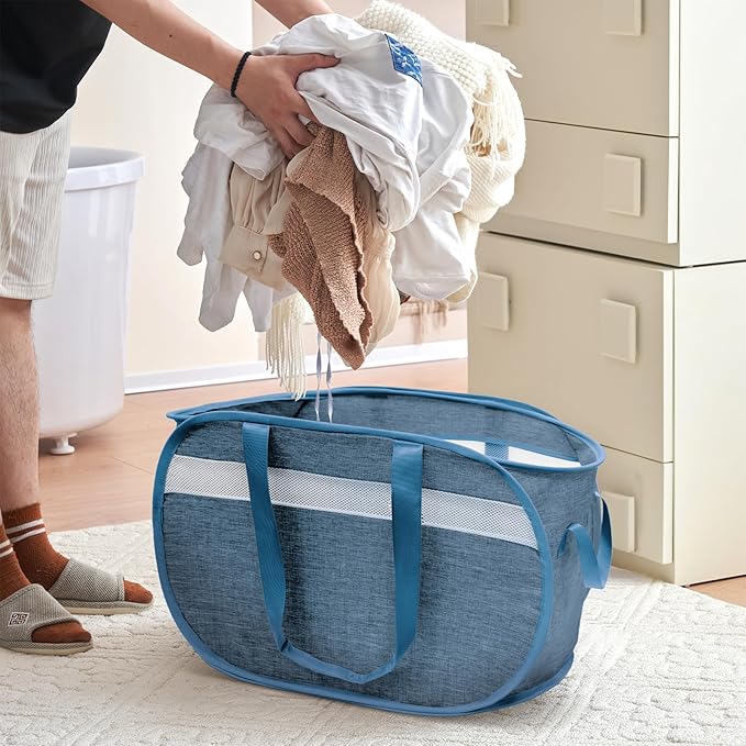 Collapsible Laundry Baskets, Foldable Tear Proof Pop Up Hamper