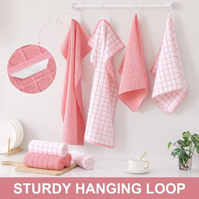 Homaxy Premium Cotton Kitchen Towels 16"x 28", Large Natural Ring Spun 390 GSM