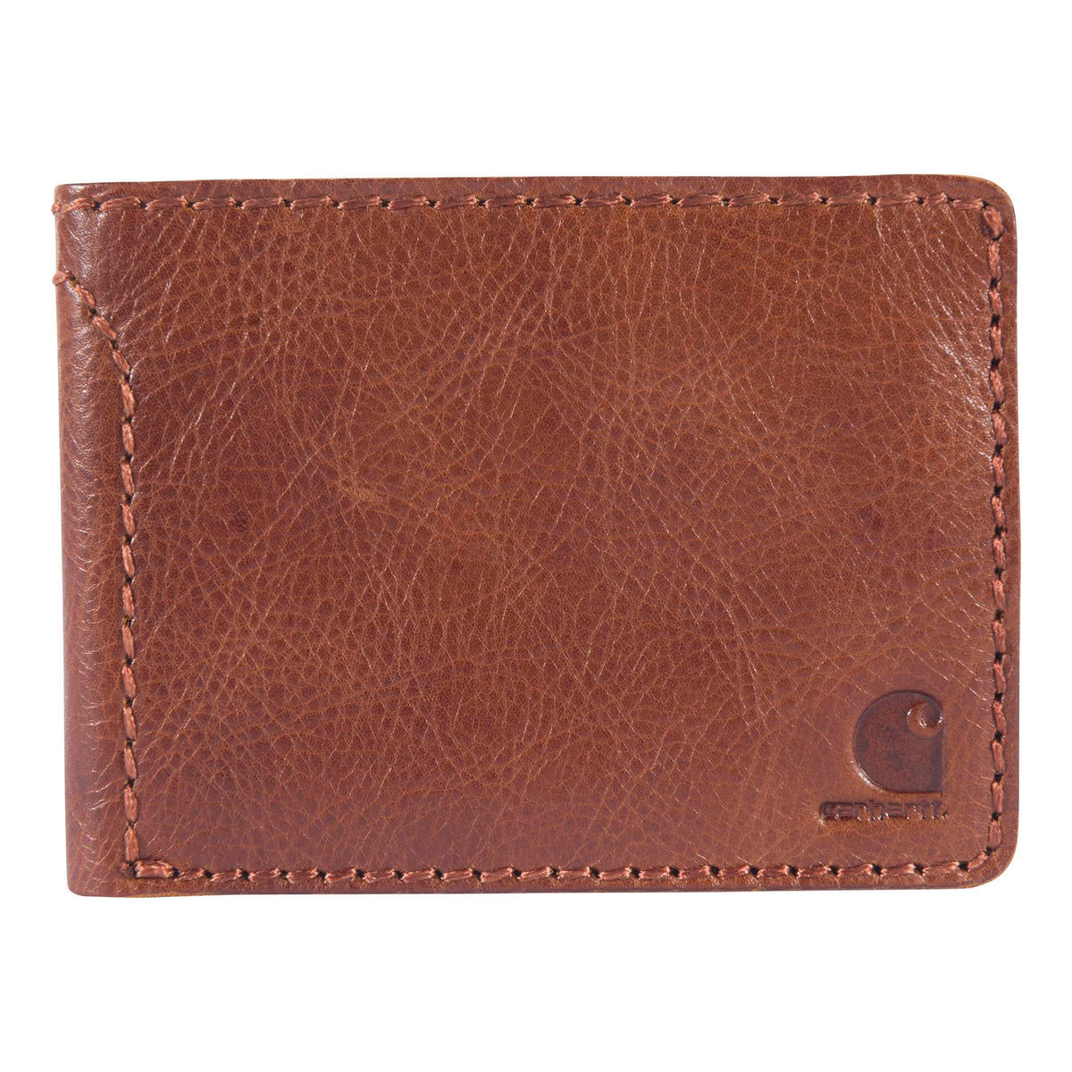 Carhartt Mens Full Grain Patina Leather Wallets, Bifold, and Front Pocket Options, Brown (Bifold)