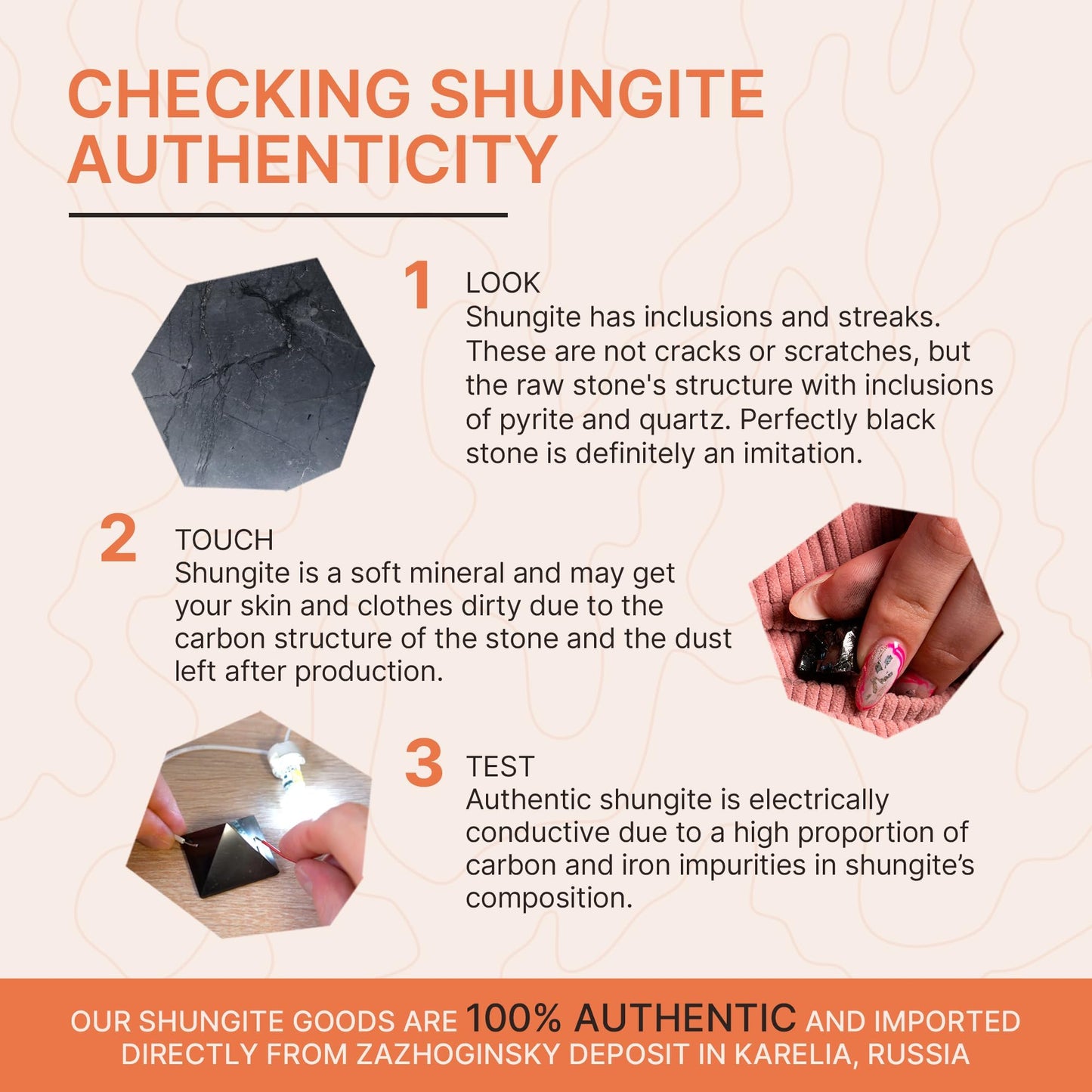 Authentic Shungite Pyramid Polished 8"(20cm), Premium Protection Crystals for House & Office, Karelian Black Stone Energy Pyramid for Root Chakra Meditation, Grounding & Negative Energy Blocker