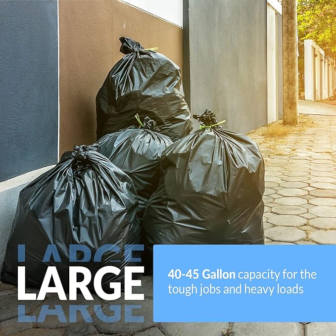 Reli. SuperValue 40-45 Gallon Trash Bags | 125 Count | Made in USA | Heavy Duty