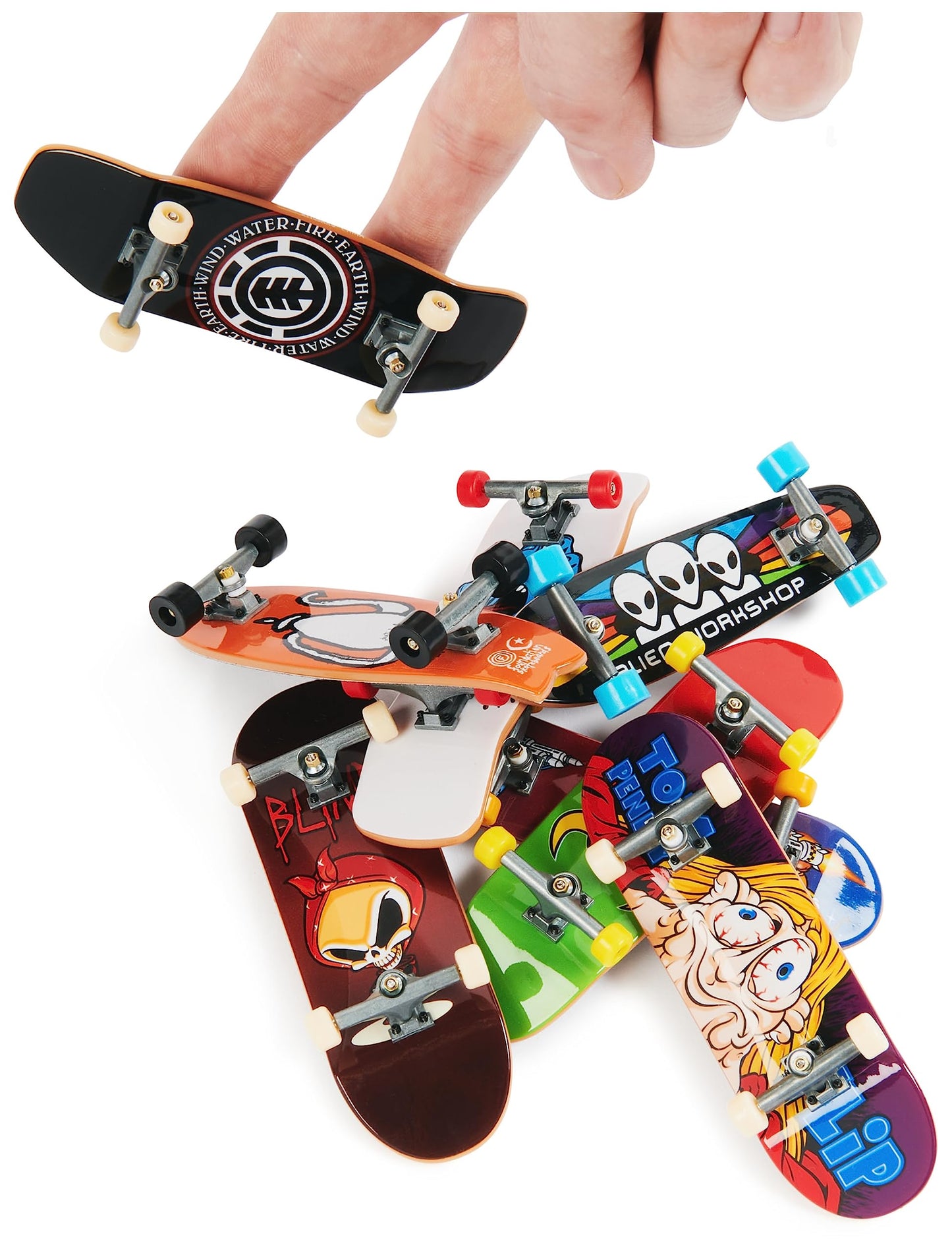 Tech Deck, 25th Anniversary 8-Pack Fingerboards with Exclusive Figure, Collectible and Customisable Mini Skateboards, Kids’ Toys for Ages 6 and up