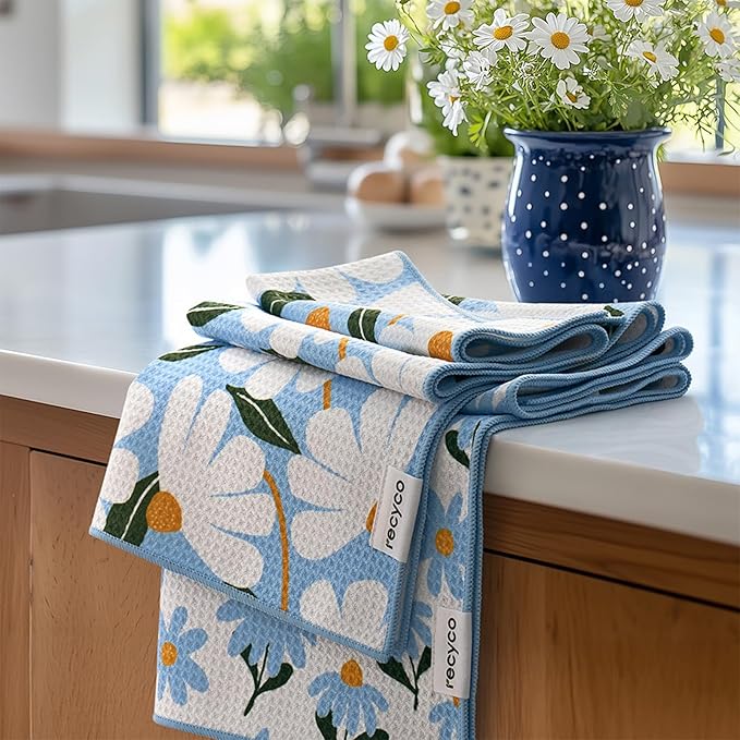 RECYCO Waffle Kitchen Towel Set of 2