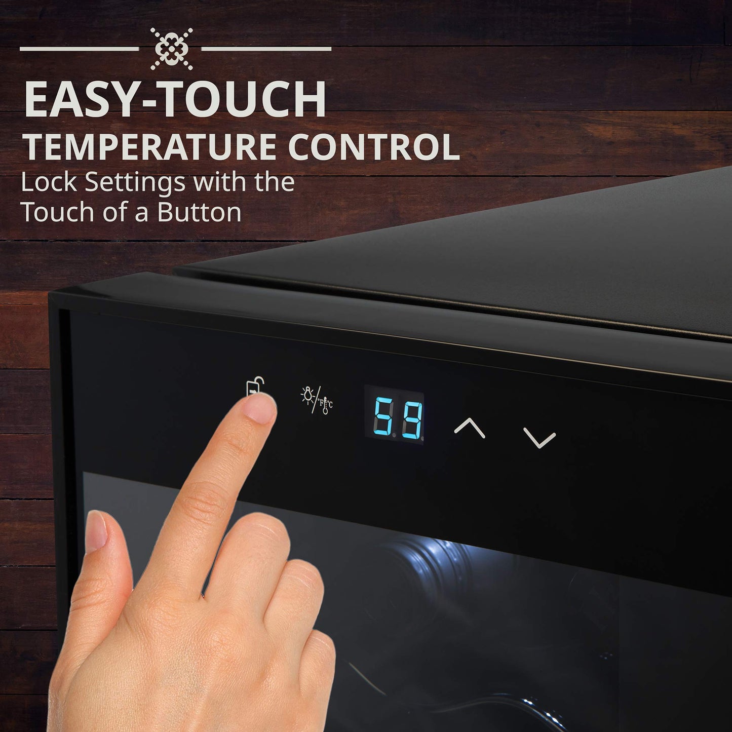 Ivation 34 Bottle Compressor Wine Cooler Refrigerator with Wi-Fi Smart App Control Cooling System | Large Freestanding Wine Cellar Fridge For Red White Champagne or Sparkling, Black Glass Door & Lock