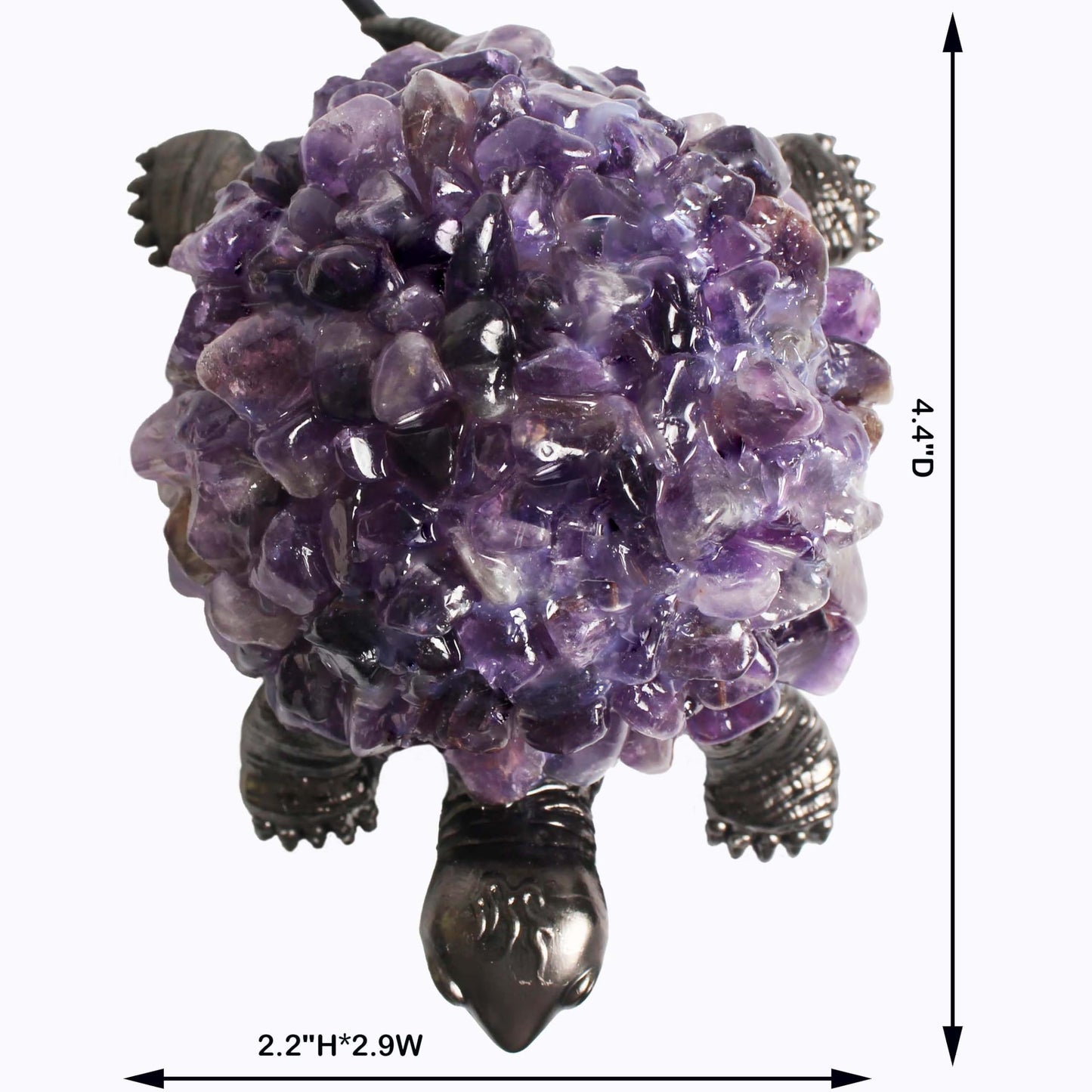 Youhot Handmade Genuine Amethyst Fragments Tortoise Table Lamp Night Light for Bedside Living Room
