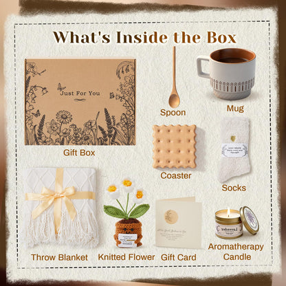 Get Well Gifts for Women, Unique Self Care Gift Basket with Cozy Blanket for Women, Comforting Relaxation Pick for Her Mom Sister Best Friend Birthday & Christmas Gifting