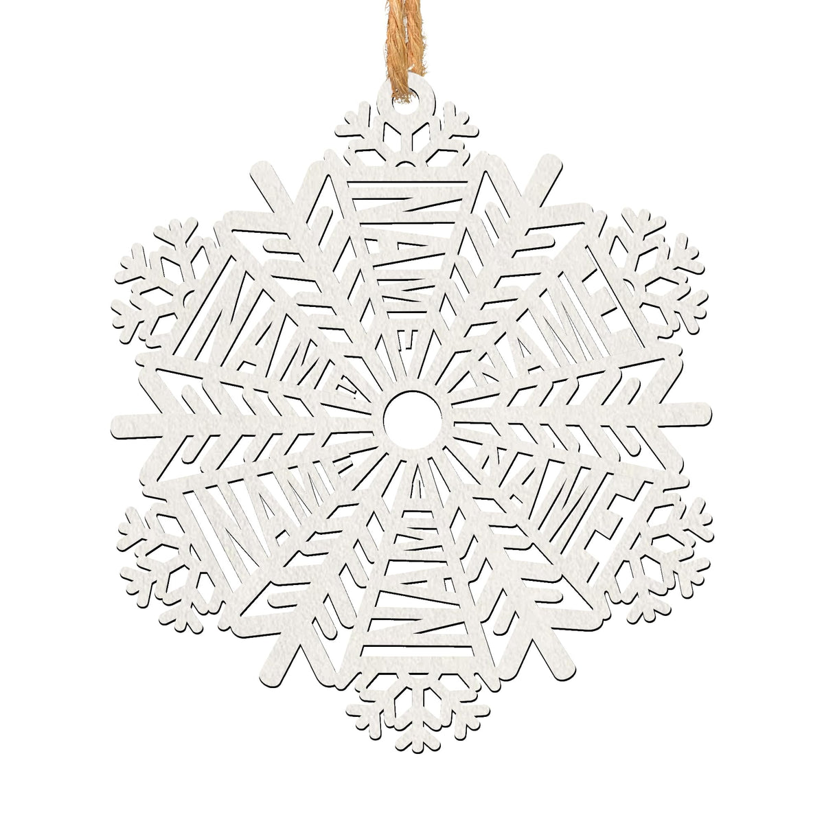 Personalized Planet Snowflake Christmas Tree Ornament with Custom Name Cut on White Wood | Christmas Holiday Décor | Ready to Hang