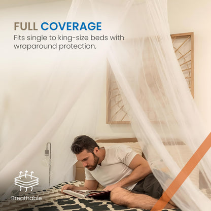 EVEN Naturals Mosquito Net for Bed Tent Adult, Pop-Up Tent, Fly Canopy Mosquito Nets, Bed Tent Double to King, Bed Canopy for Princess Bed, Mosquito Net Travel w/ Travel Bag (1270cm Round x H 221cm)