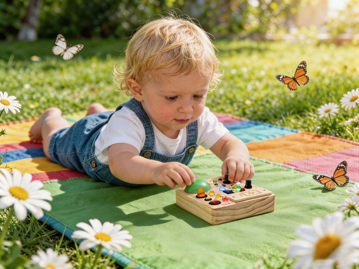 JOYKEKE Montessori Busy Board, Slap-Activated LED Toy for 1-4 Toddlers