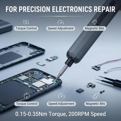 JIEHET Mini Electric Screwdriver Set, Cordless Screwdriver, Max 0.5N.m, 52 Magnetic Bits, LED Light, Magnetic Storage, Repair Tool for Electronics, Camera, Laptop, and PC Build
