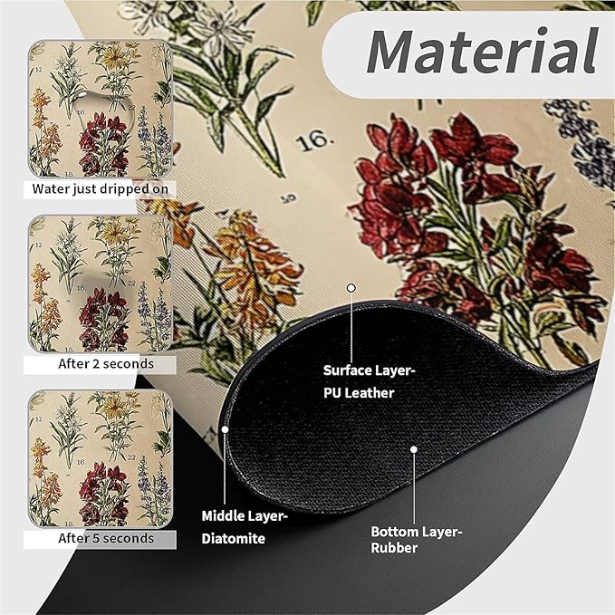 Kitchen Sink Splash Guard，Vintage-wildflowers Faucet Mat Sink Gadgets-Super
