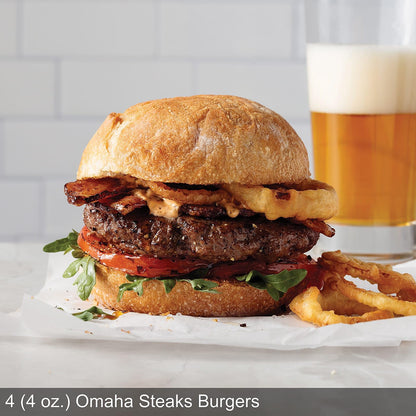 Omaha Steaks Deluxe Gift Package (4 Bacon-Wrapped Filet Mignons, 4 Steak Burgers, 4 Gourmet Jumbo Franks, 4 Au Gratin Potatoes, 4 Caramel Apple Tartlets, 1 jar Omaha Steaks Seasoning)