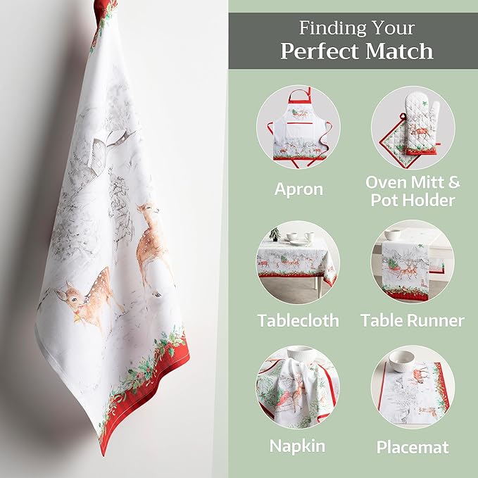 Maison d' Hermine Kitchen Towels Set of 3 100% Cotton 20" x 27.5" Reusable