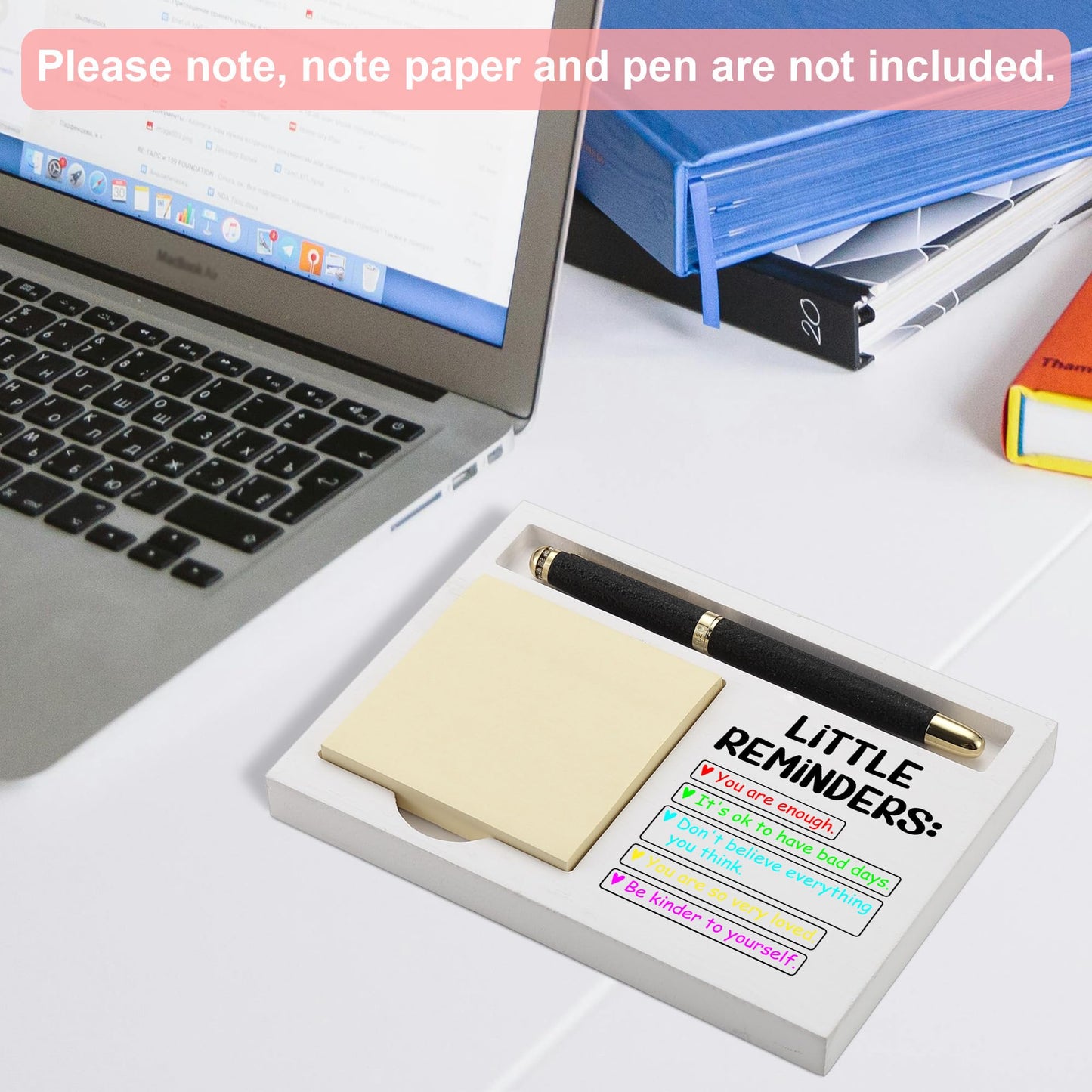 Little Reminders Sticky Note Holder for Desk, Motivational Office Organizer for Women Men, Inspirational Gifts for Coworker Friend Teacher Nurse, Birthday Christmas Appreciation Gift - FTB321