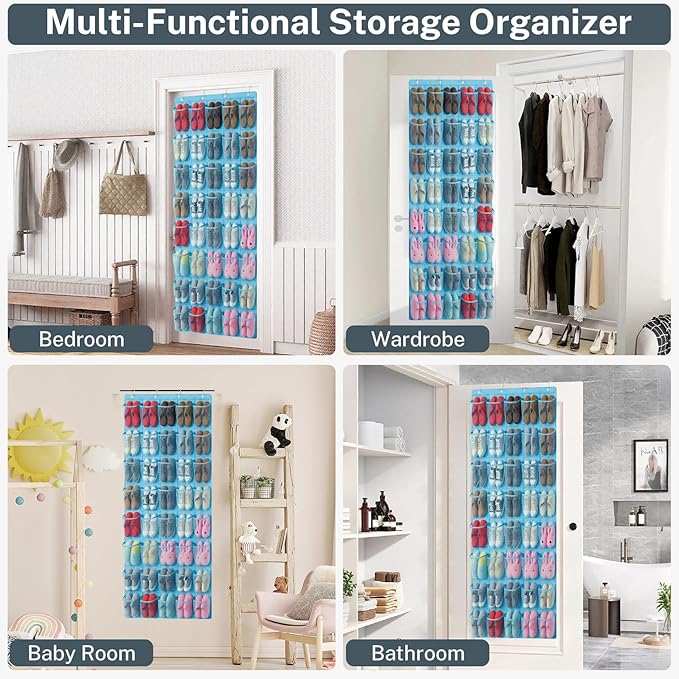 40-Pocket Over the Door Shoe Organizer