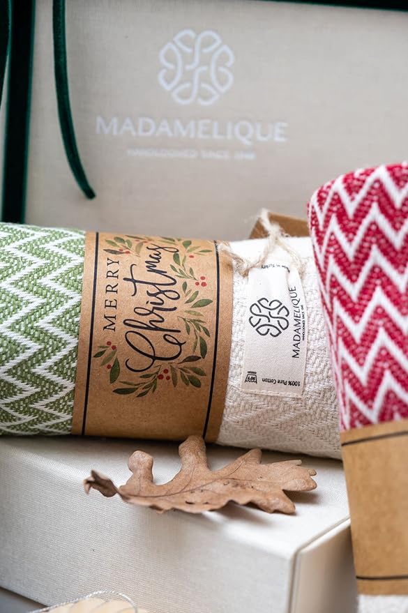 Madamelique Christmas Hand Towels Set of 2-18 x 40 Inches