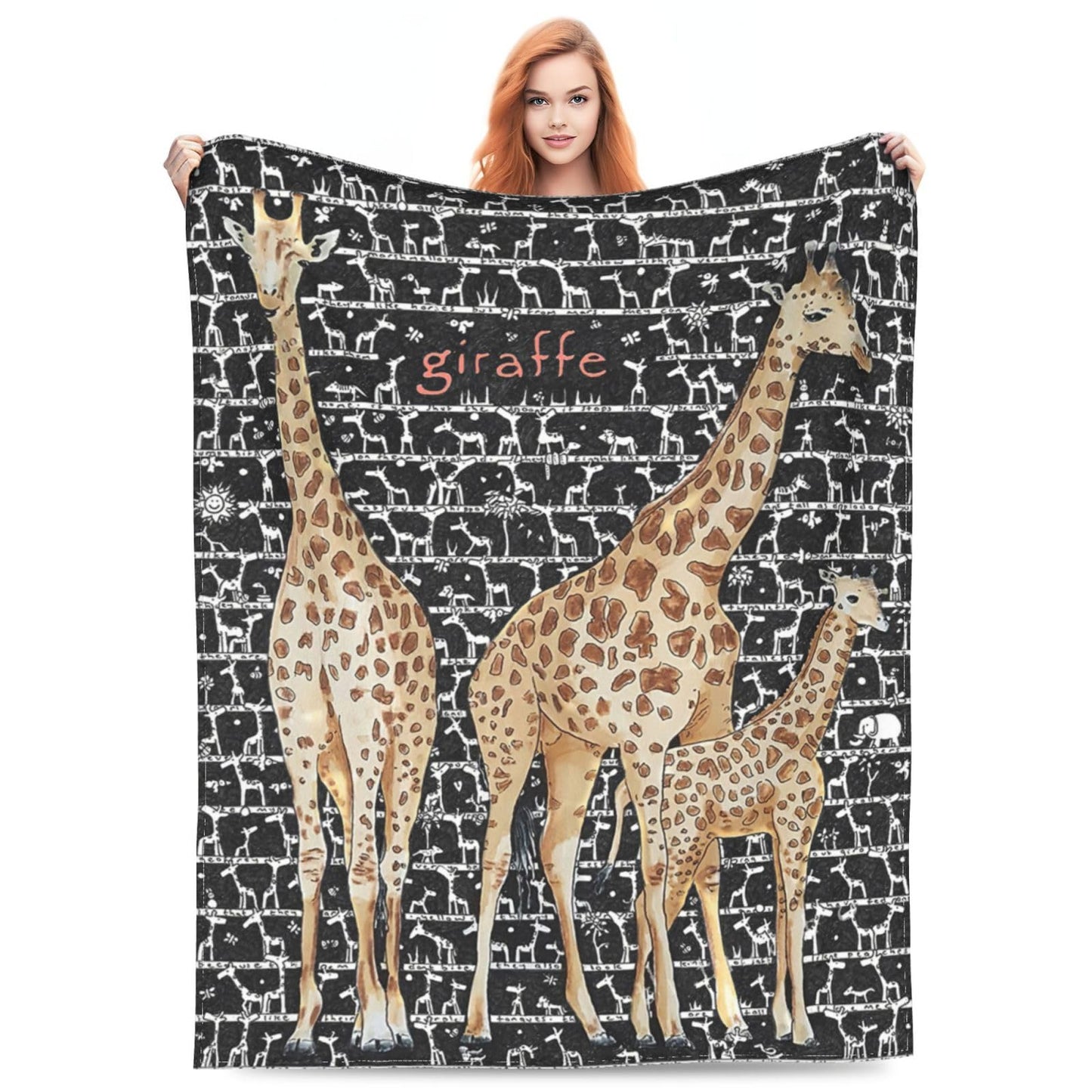 Giraffe Throw Blanket - Cozy Fleece Flannel Blanket, Soft Warm Plush, Lightweight, Perfect for Women, Men, Boys, Girls, Adults, Kids, Couch, Sofa, Bed - 40"X50"