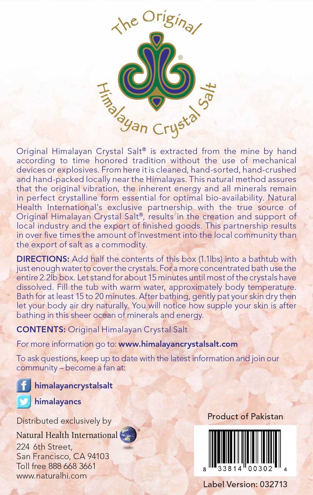 Original Himalayan Crystal Salt - Bath Salts for Hydration, Detox and Relaxation Bathing (35.27 Ounce (Pack of 1))