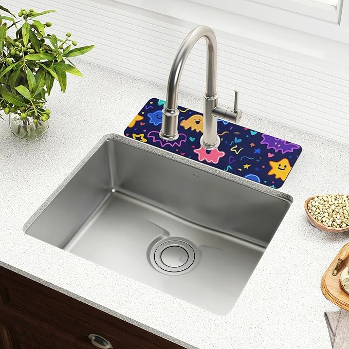 Kitchen Sink Splash Guard 2 PCS 30 Inch Sink Faucet Mat Splash Guard