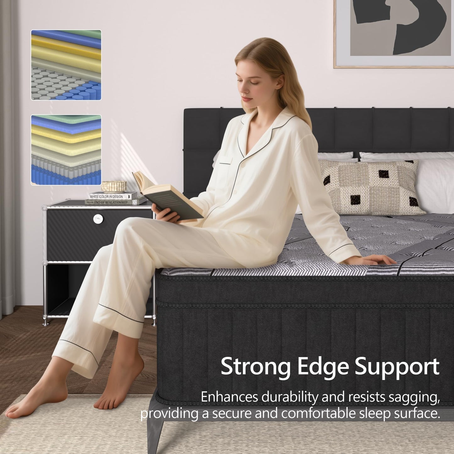 Zhihuvg Queen Size Mattress, 12 Inch Hybrid Mattress in a Box, Medium Firm,Memory Foam and Individual Pocket Springs for Pressure Relief, CertiPUR-US Certified